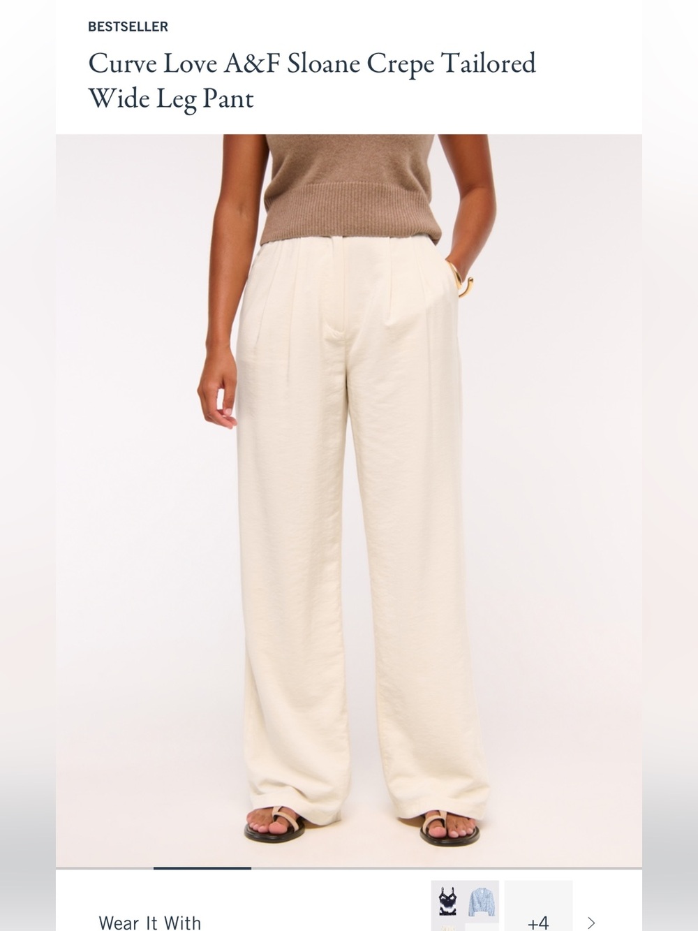Abercrombie & Fitch Sloan Crepe Tailored Pant Curve Love Wide Leg 23